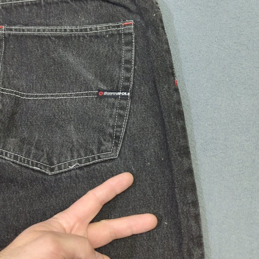 Southpole Jeans Men's 38 Fits 37x31 Black Baggy Denim Authentic Collection Y2K - Picture 4 of 15